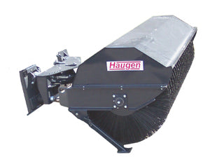 Haugen power angle broom skid steer attachment, hydraulic angle sweeper