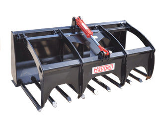 Haugen brush fork with grapple skid steer attachment